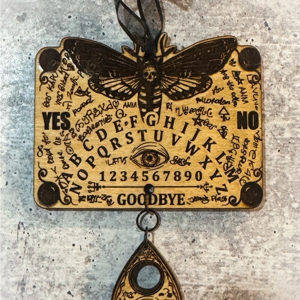 Death Moth, Planchette & Spirit Board Ornament, Occult, Witchcore, Goth